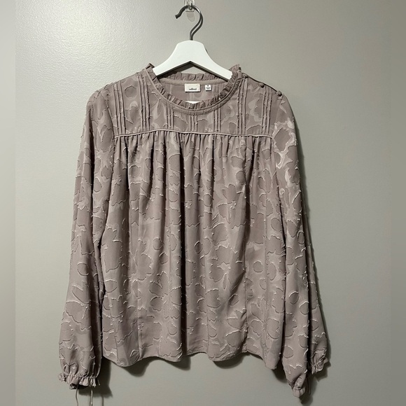 Wilfred Lourdes Long Sleeve Blouse Silk Taupe - Picture 3 of 12